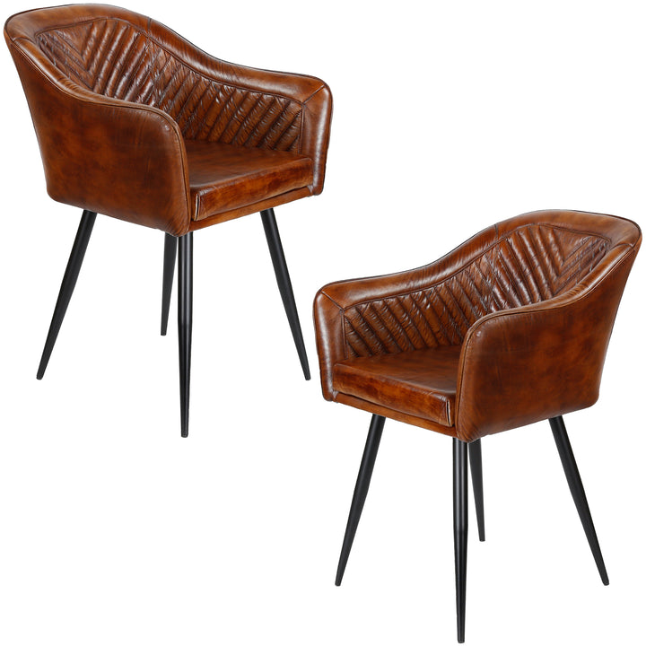 Fauteuil en cuir marron