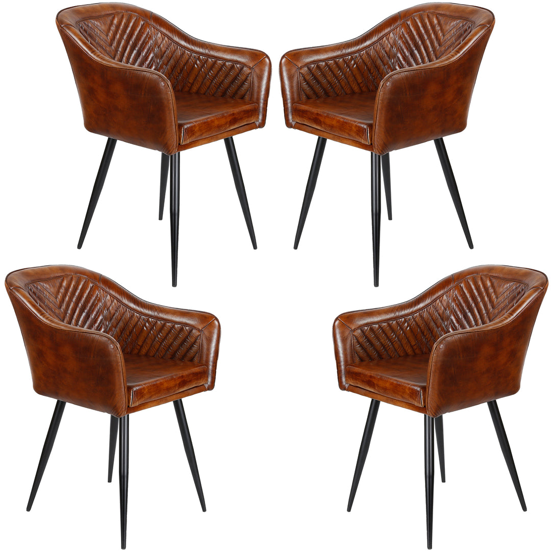 Fauteuil en cuir marron