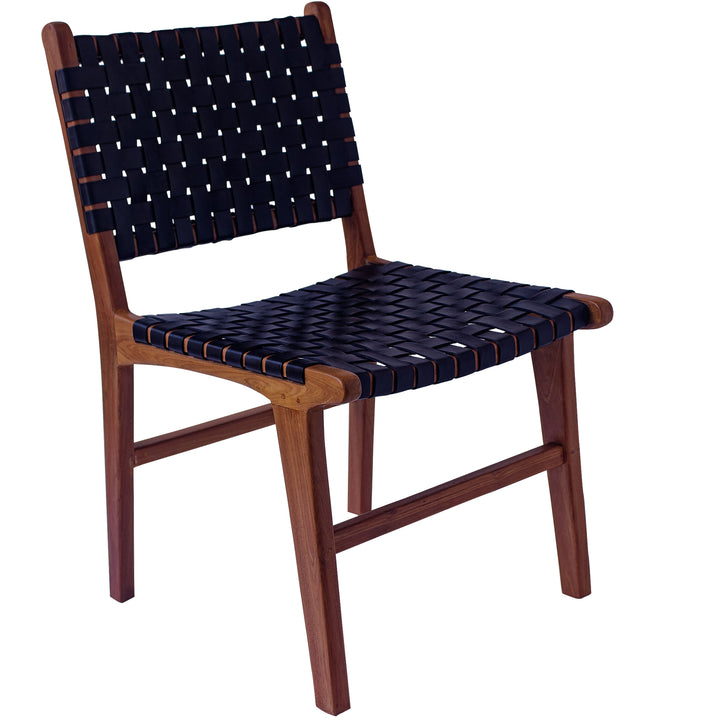 Chaise de salle à manger en cuir noir