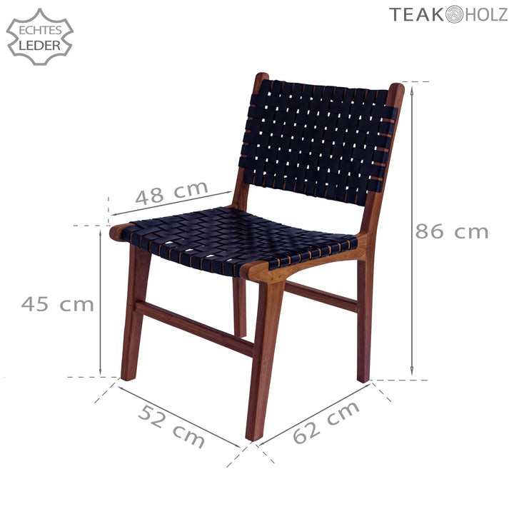 Chaise de salle à manger en cuir noir