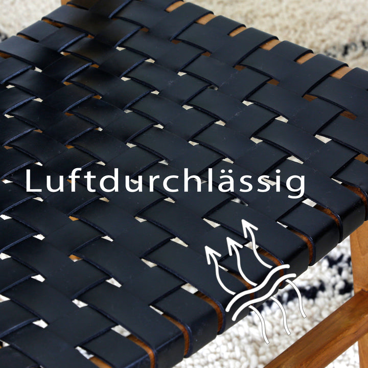 Chaise de salle à manger en cuir noir