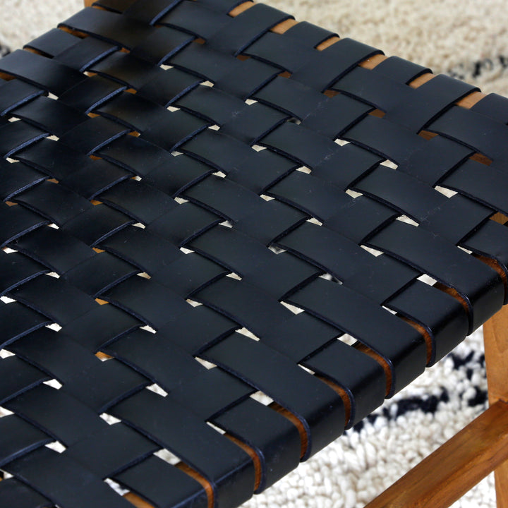 Chaise de salle à manger en cuir noir