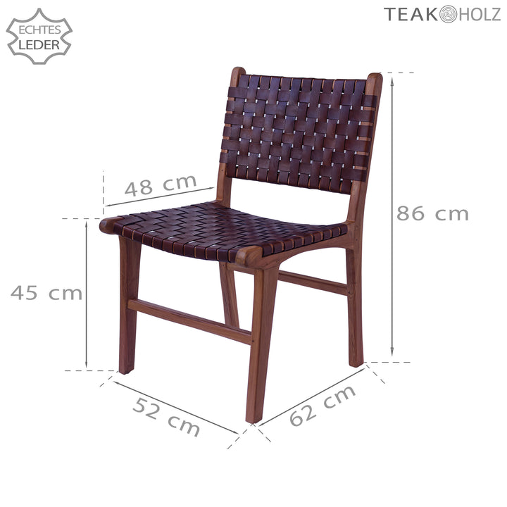 Esszimmerstuhl Braun Leder