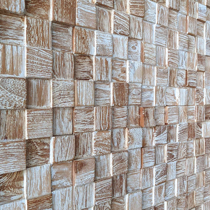 Revêtement mural en bois White Washed Cube