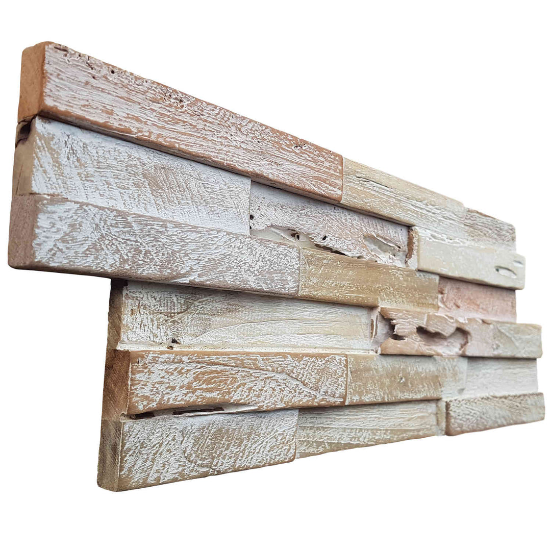 Revêtement mural en bois White Washed Coral