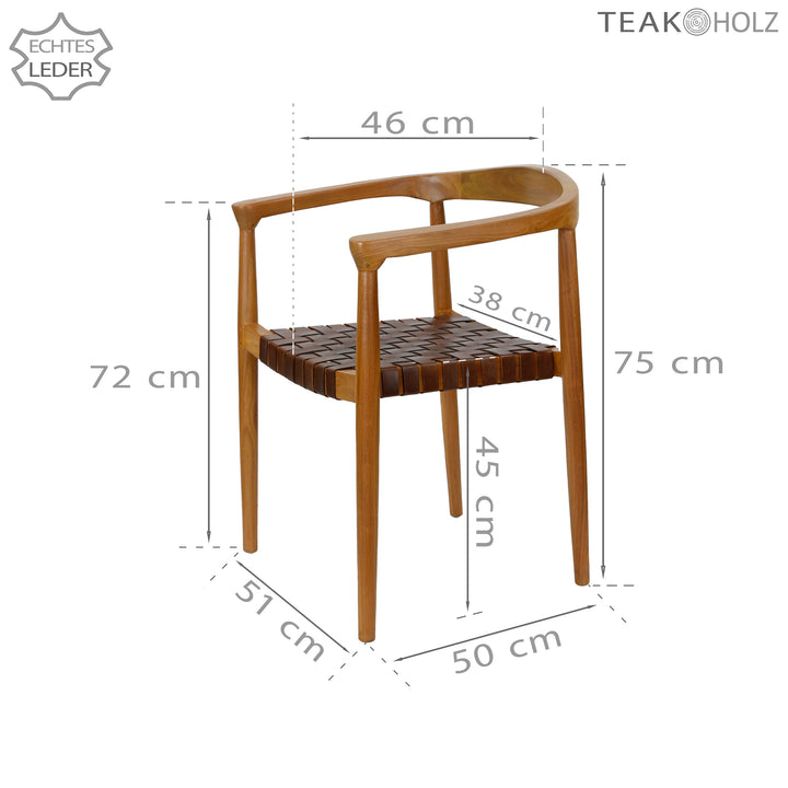 Chaise de salle à manger en cuir