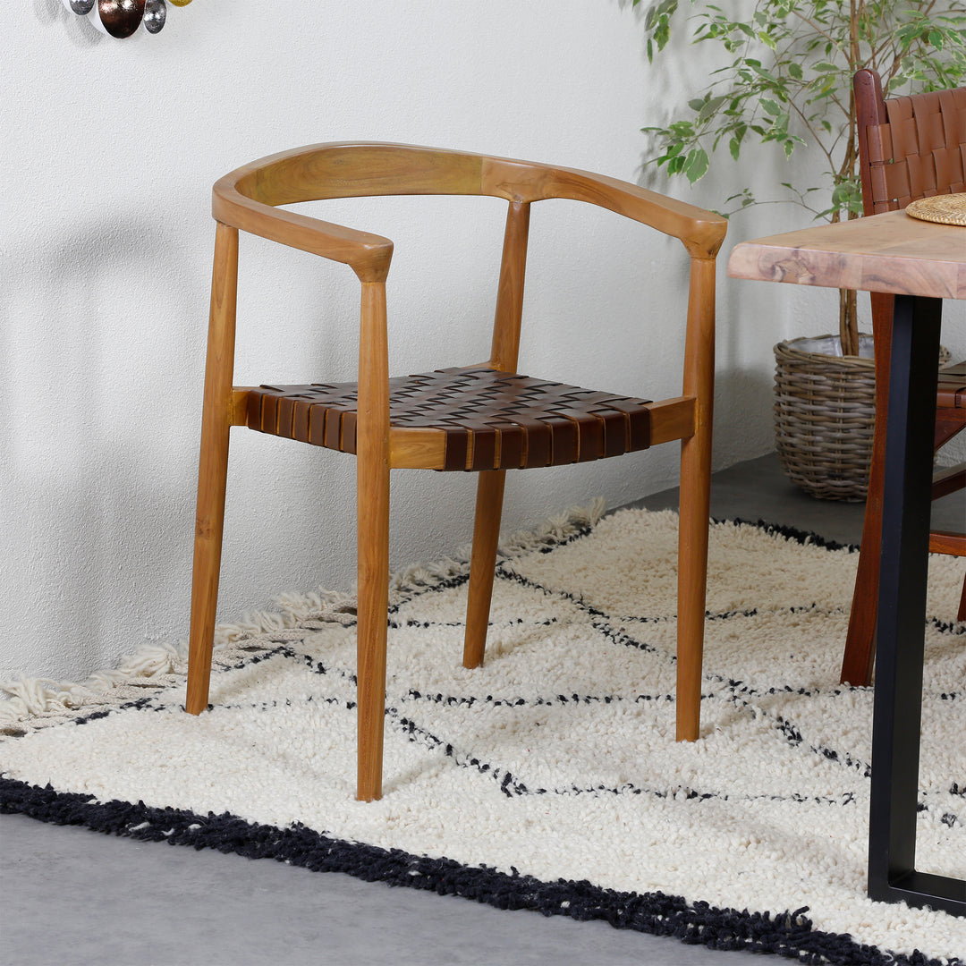 Chaise de salle à manger en cuir