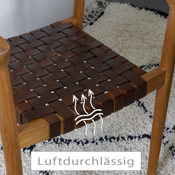 Chaise de salle à manger en cuir