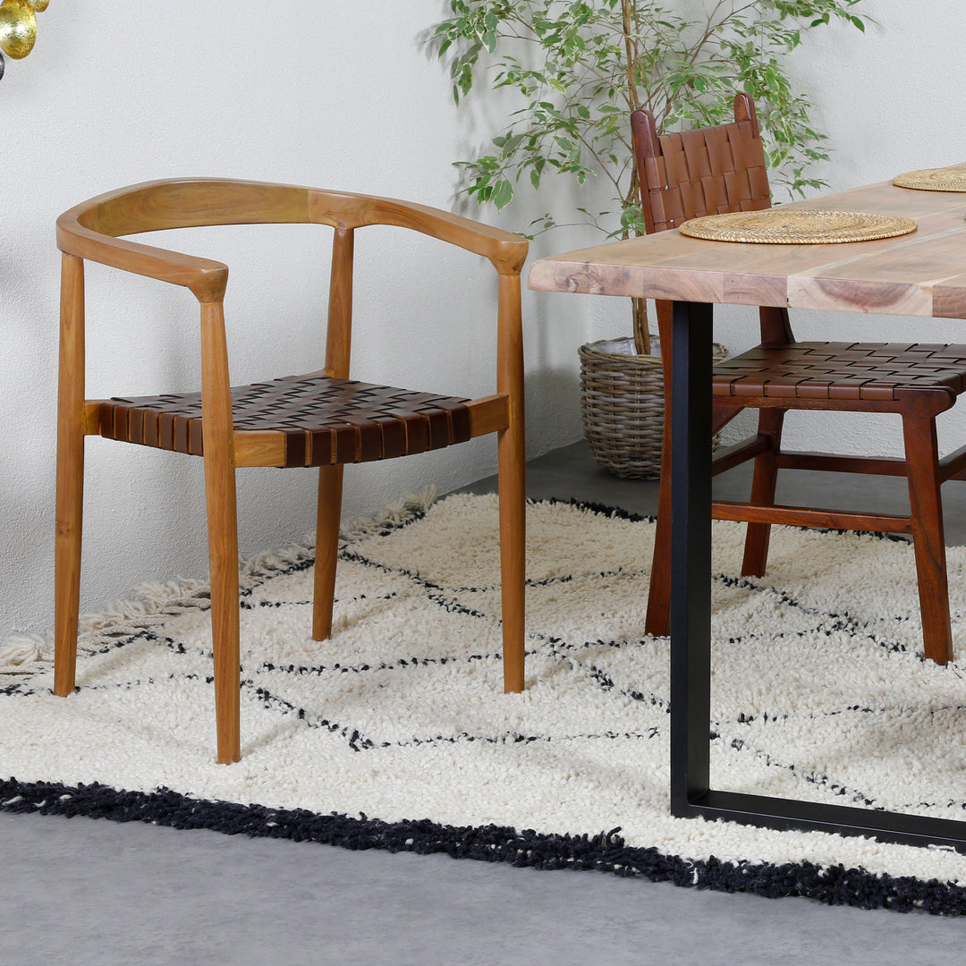 Chaise de salle à manger en cuir