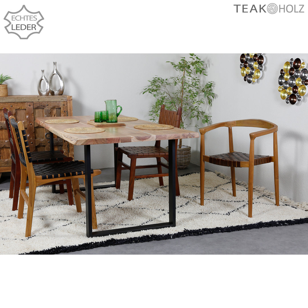 Chaise de salle à manger en cuir