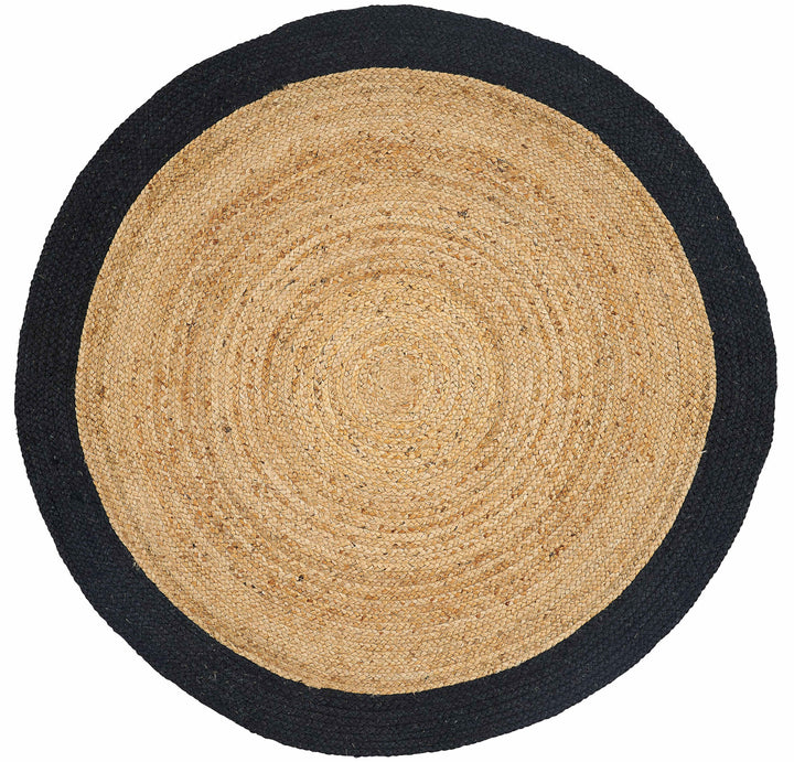 Tapis en jute Tamani noir naturel