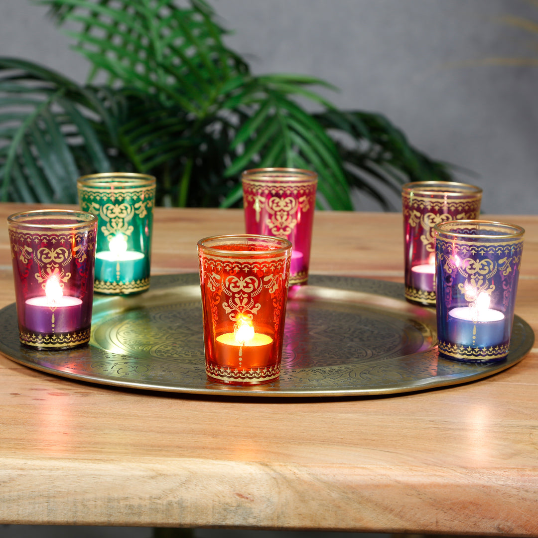 Lot de 6 photophores colorés assortis