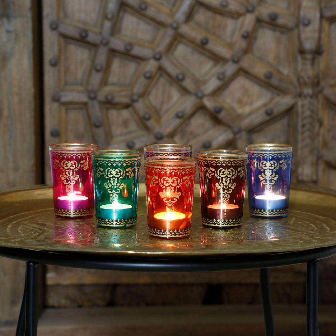 Lot de 6 photophores colorés assortis