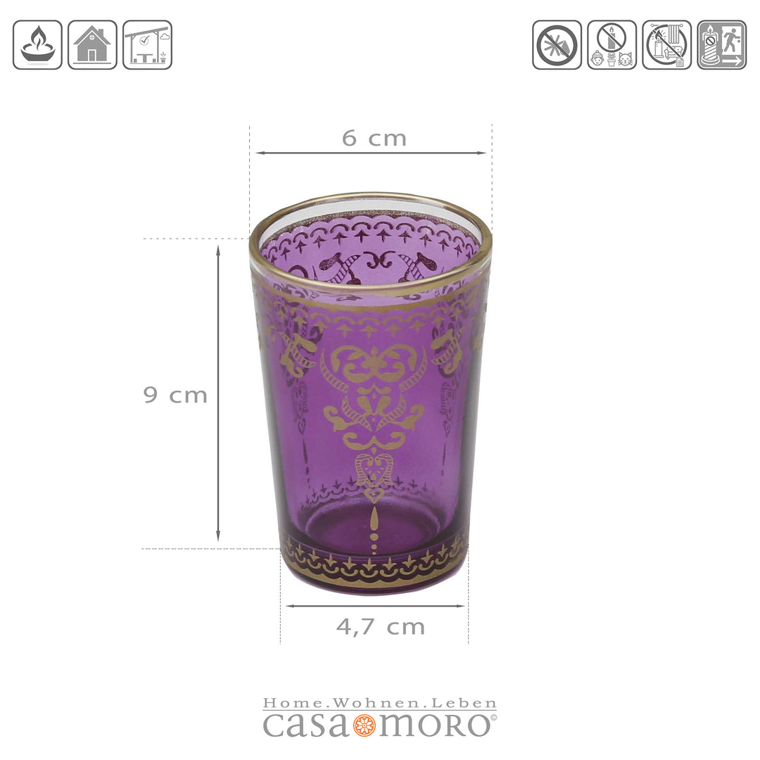 Lot de 6 photophores violet-lilas
