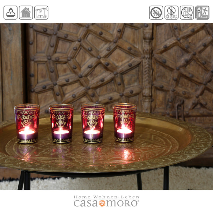 Lot de 6 photophores violet-lilas