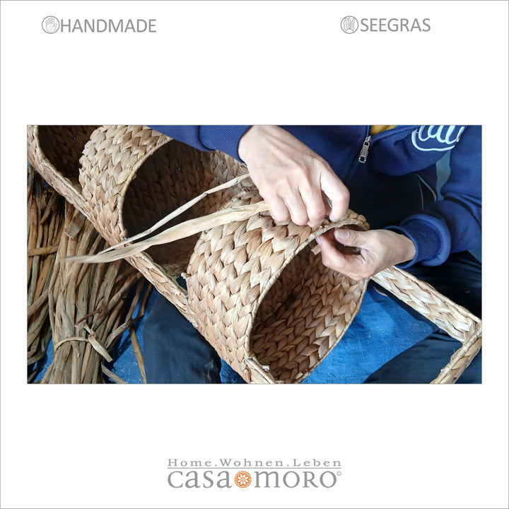 Étagère en osier Stella avec 3 tablettes