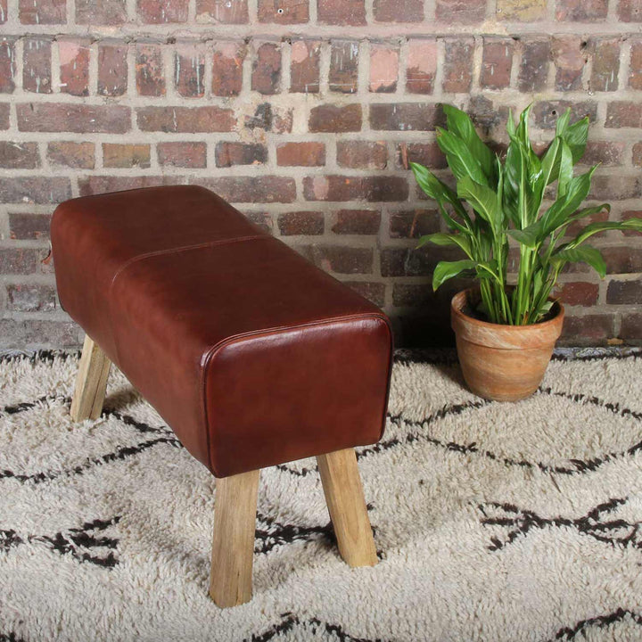 Banquette en cuir véritable Vinod