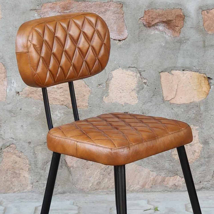 Leather chair Sofia Cognac set of 2