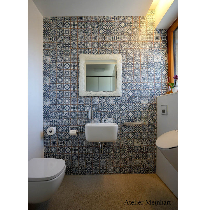 Carrelage marocain Rahel bleu patchwork