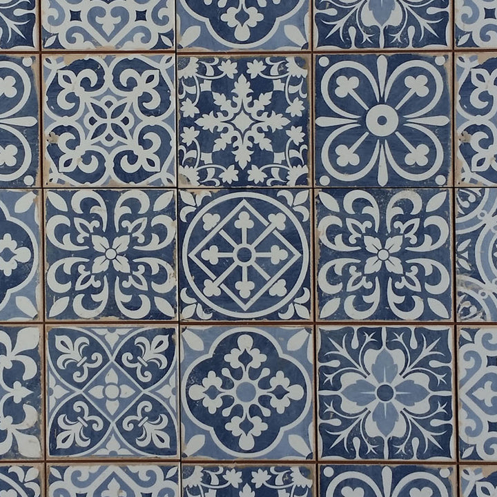 Carrelage marocain Rahel bleu patchwork