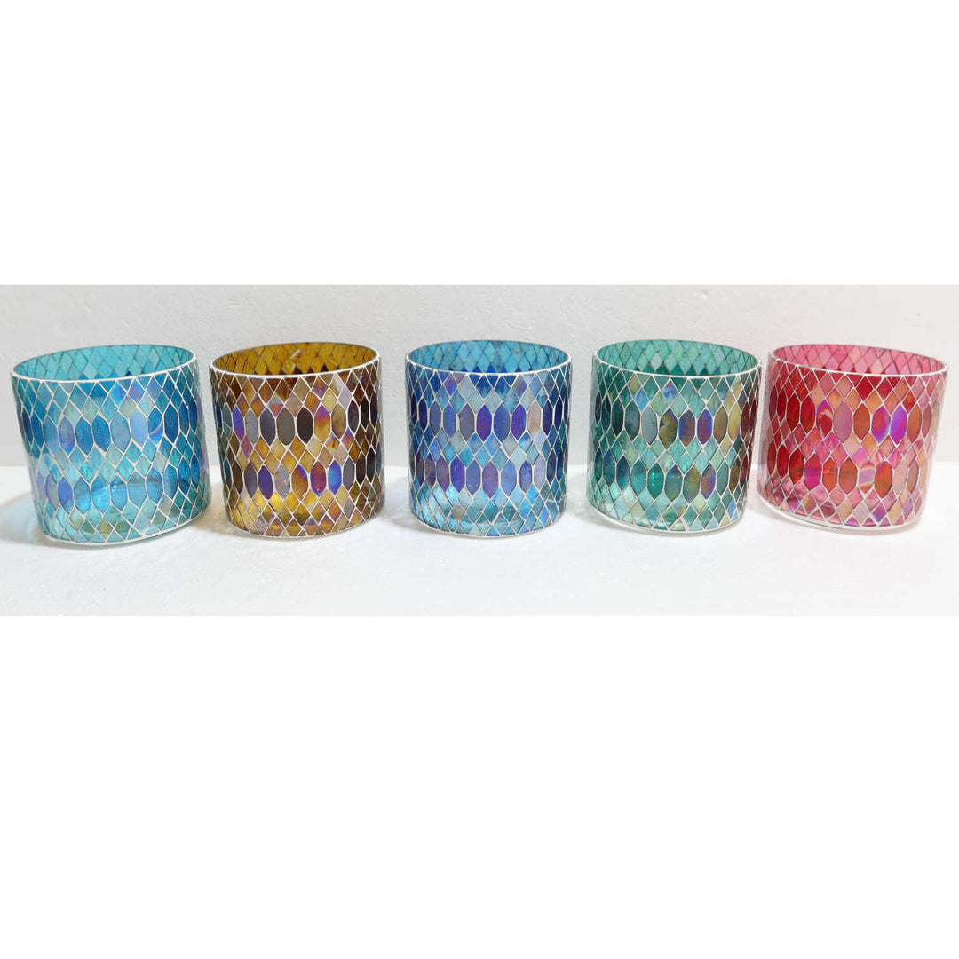 Photophore marocain en mosaïque Rayan M, lot de 5