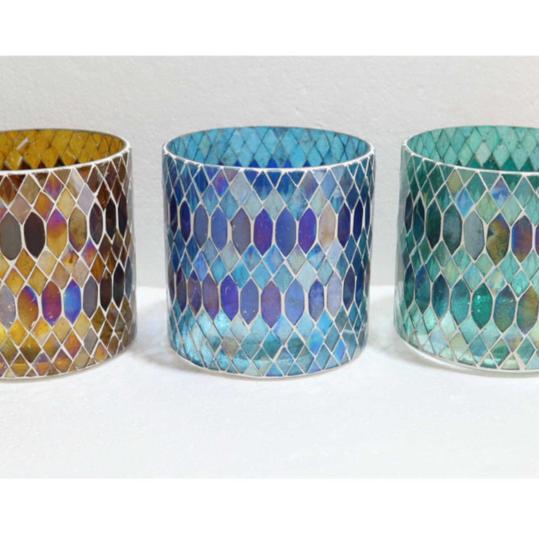 Photophore marocain en mosaïque Rayan M, lot de 5