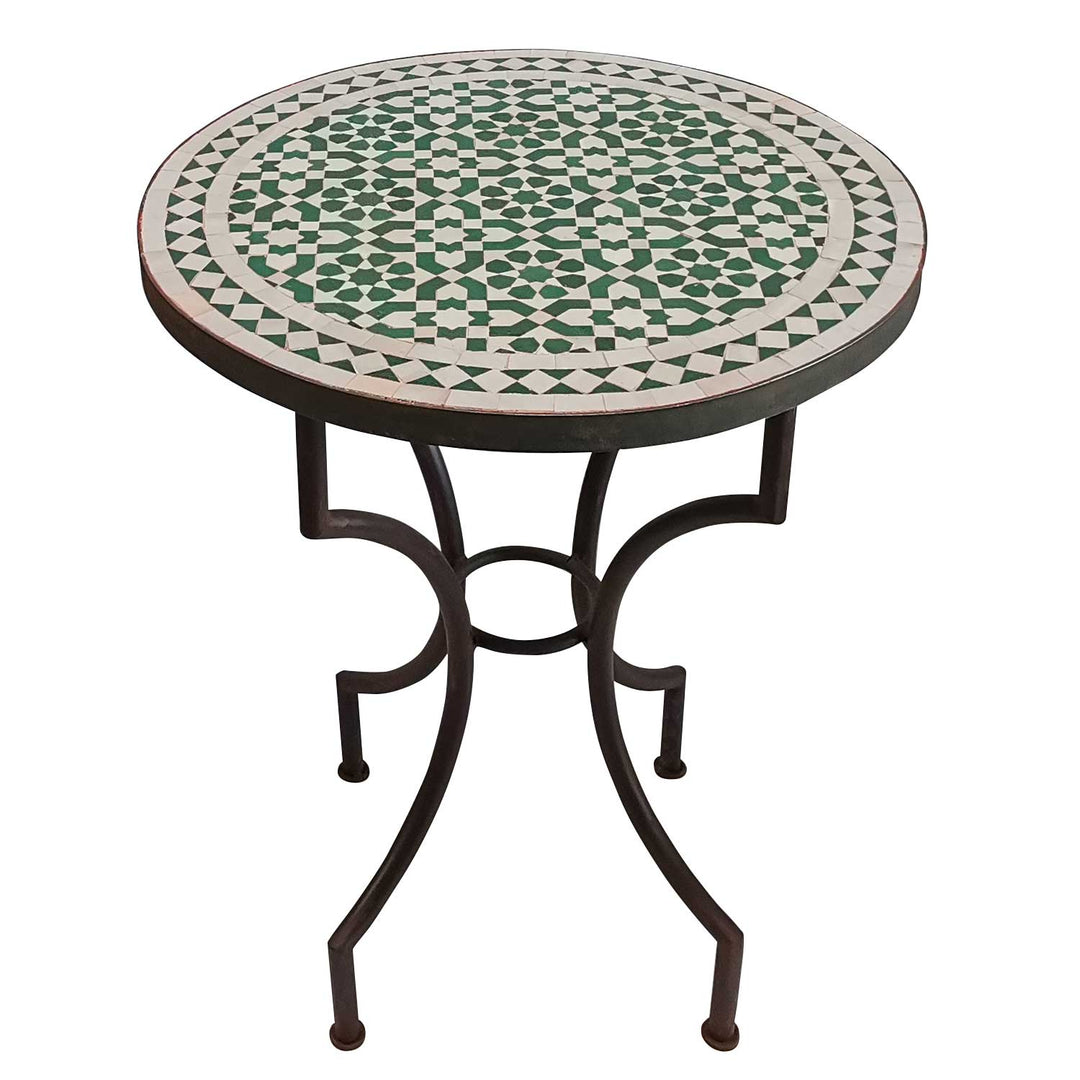 Mosaic table D60 green white glazed