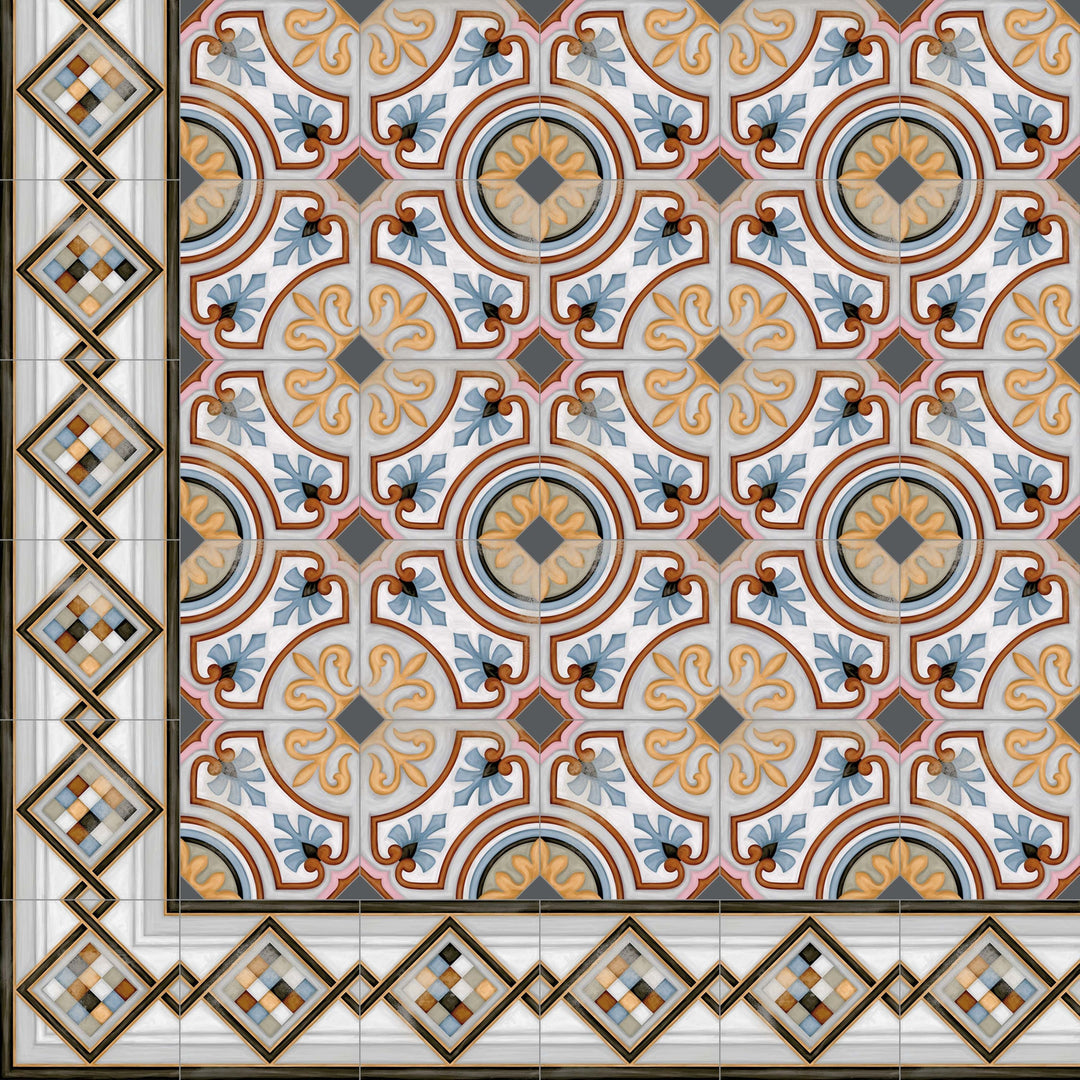 Bordure d'angle orientale Diglas