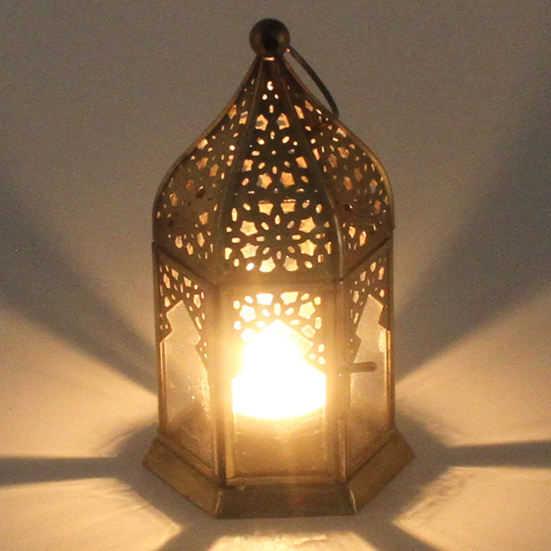 Photophores orientaux en verre Nael transparent, lot de 2