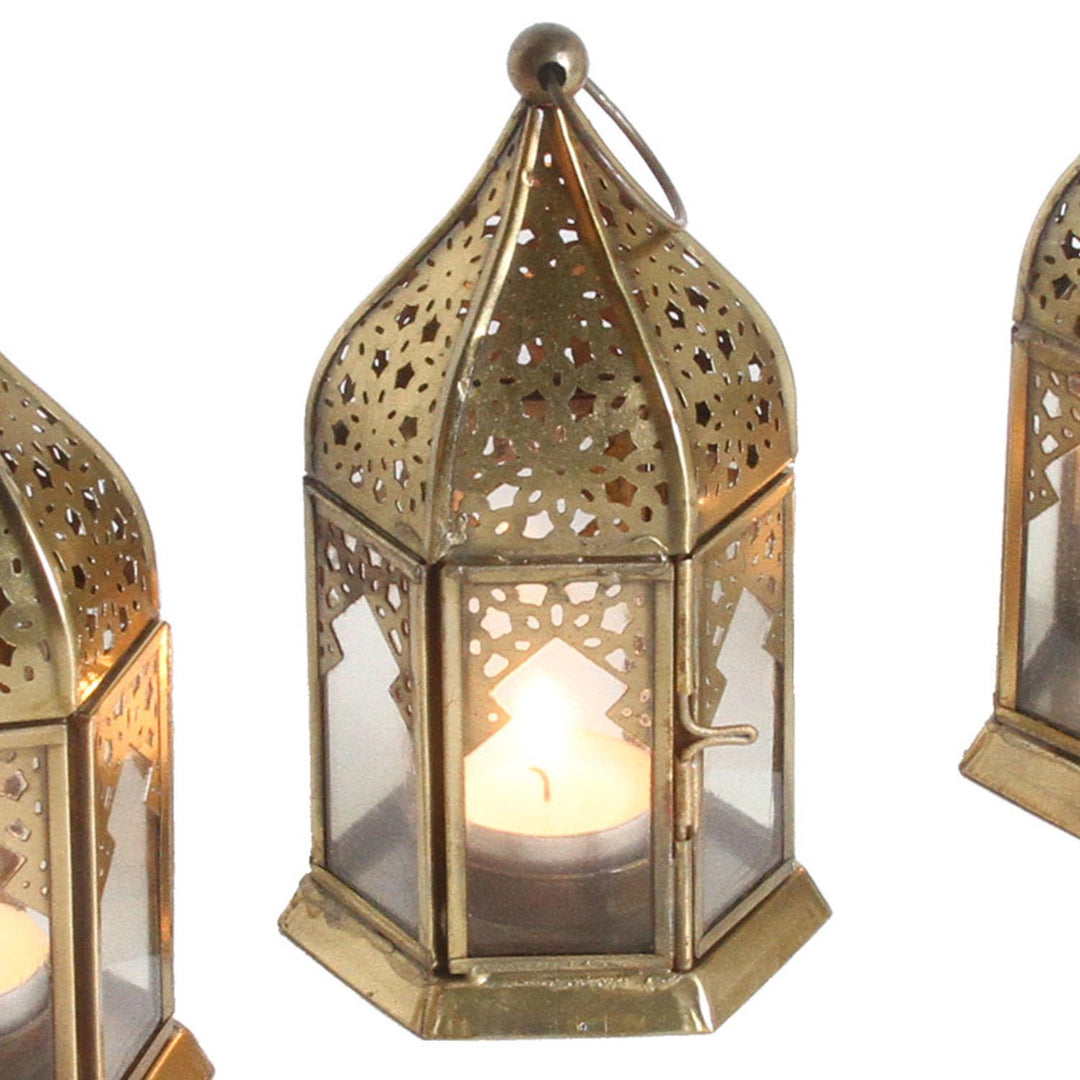 Photophores orientaux en verre Nael transparent, lot de 4