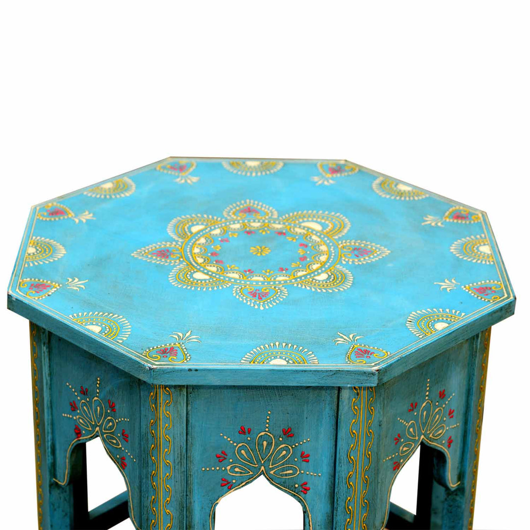 Table d'appoint orientale Saada Bleu M