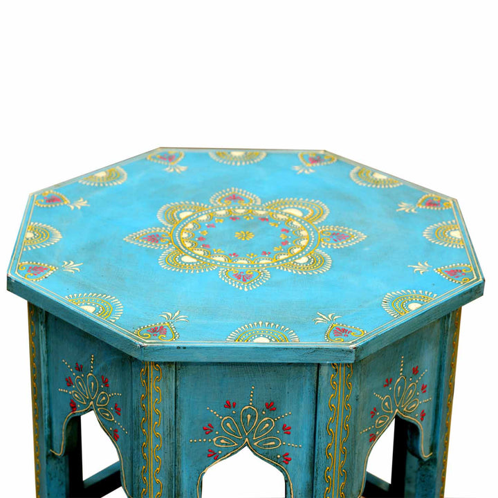 Table d'appoint orientale Saada Bleu M