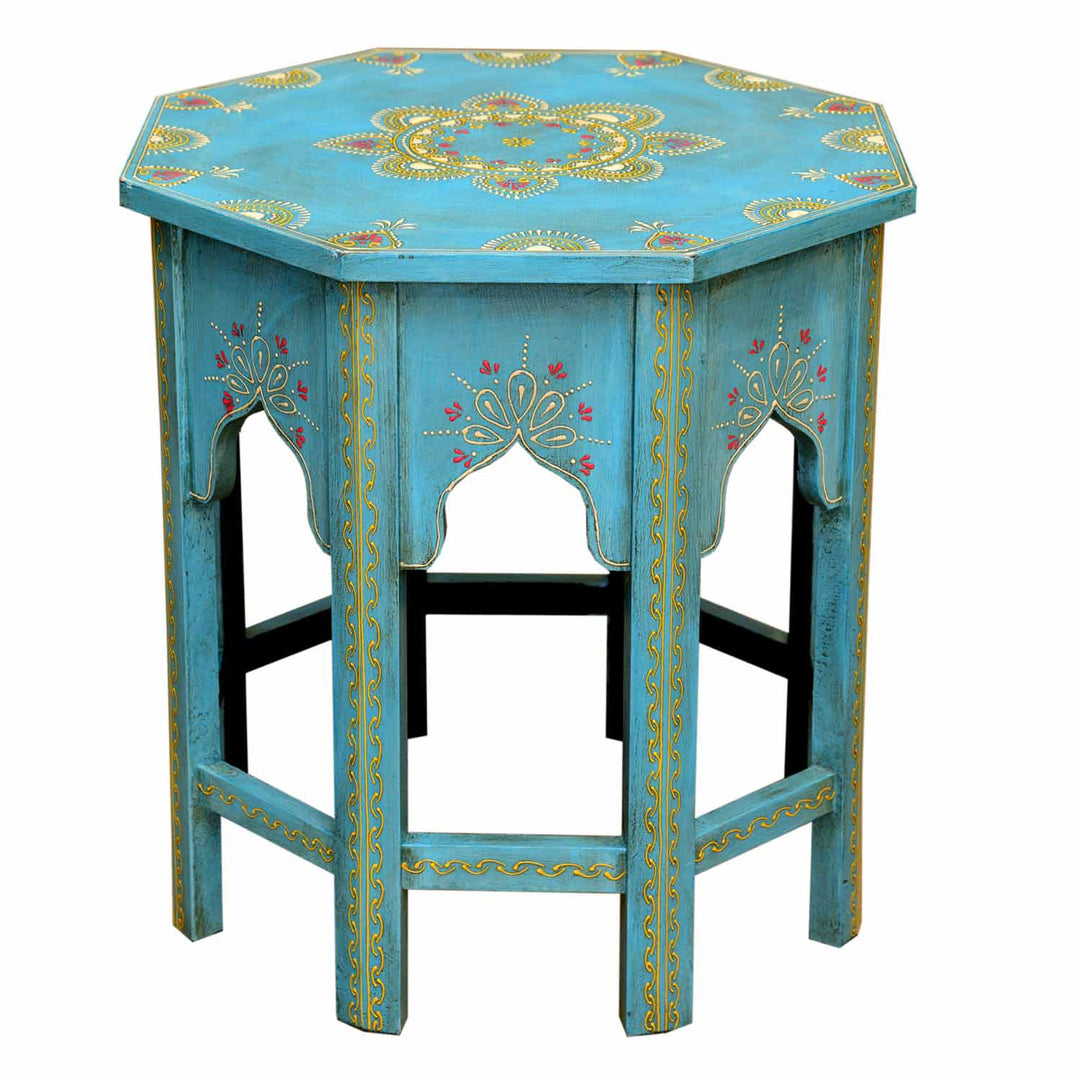 Table d'appoint orientale Saada Bleu M