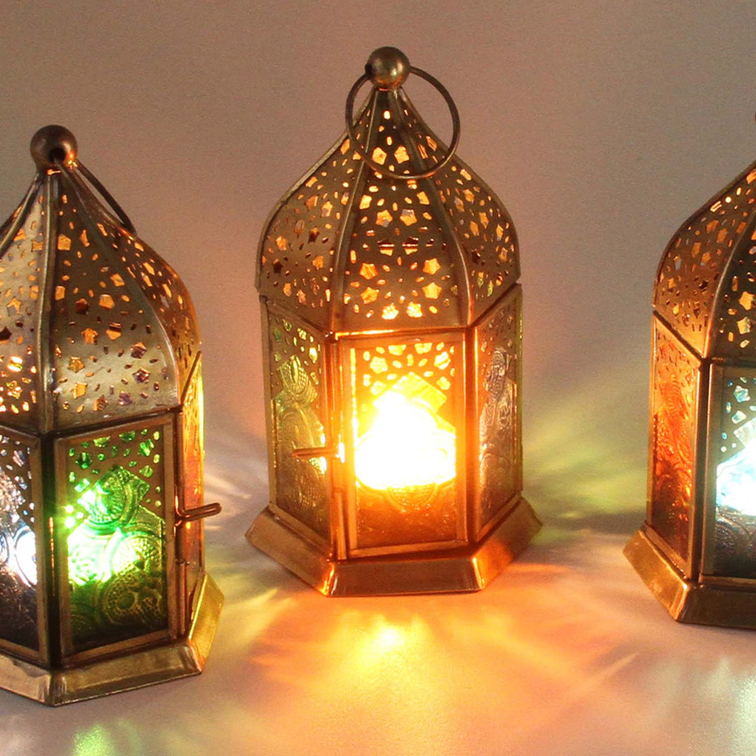 Photophores orientaux en verre Nael multicolores, lot de 8