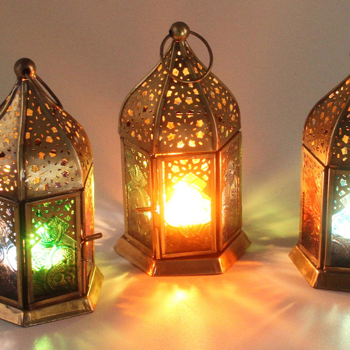 Photophores orientaux en verre Nael multicolores, lot de 8