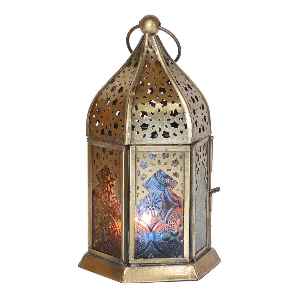 Photophore oriental en verre Nael multicolore