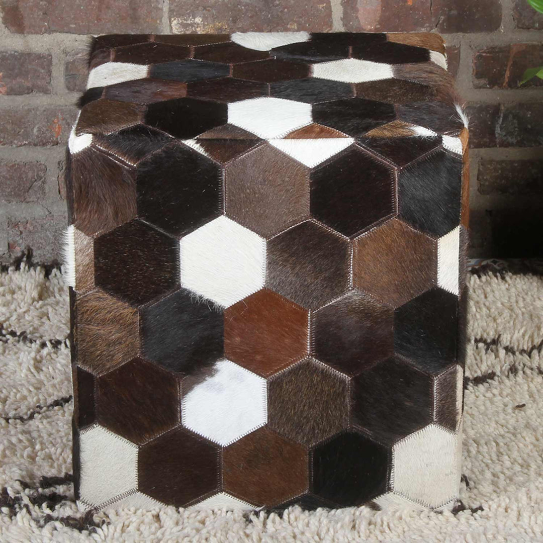 Coussin d'assise en cuir patchwork Vanita