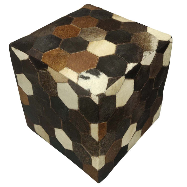 Coussin d'assise en cuir patchwork Vanita