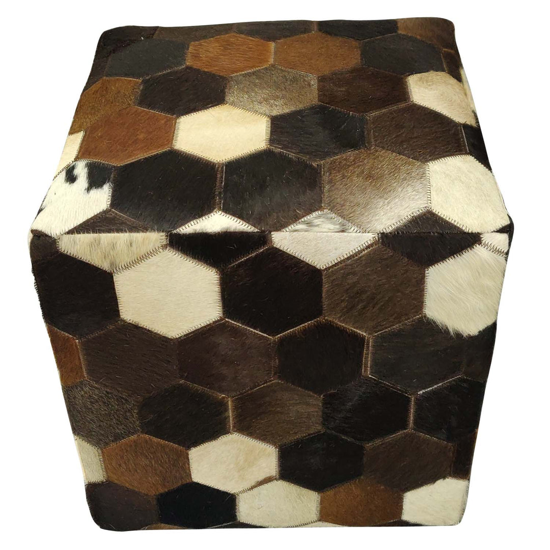 Coussin d'assise en cuir patchwork Vanita
