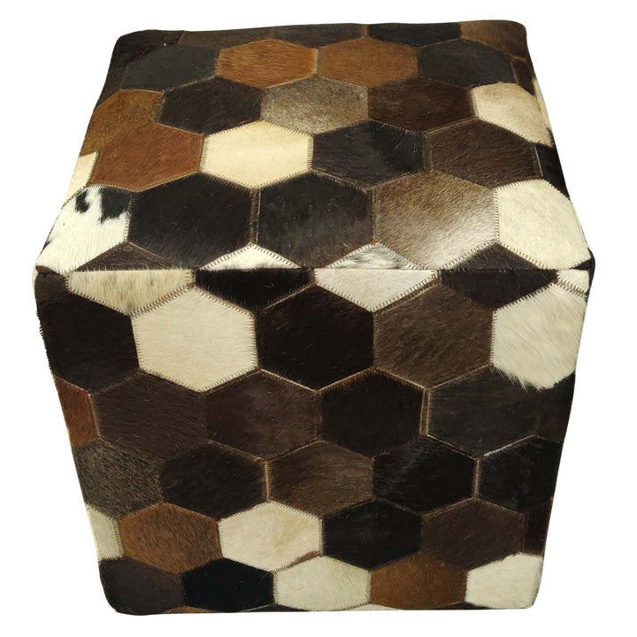 Coussin d'assise en cuir patchwork Vanita
