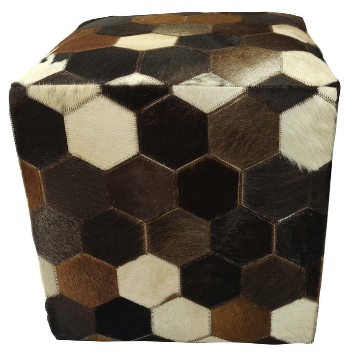 Coussin d'assise en cuir patchwork Vanita