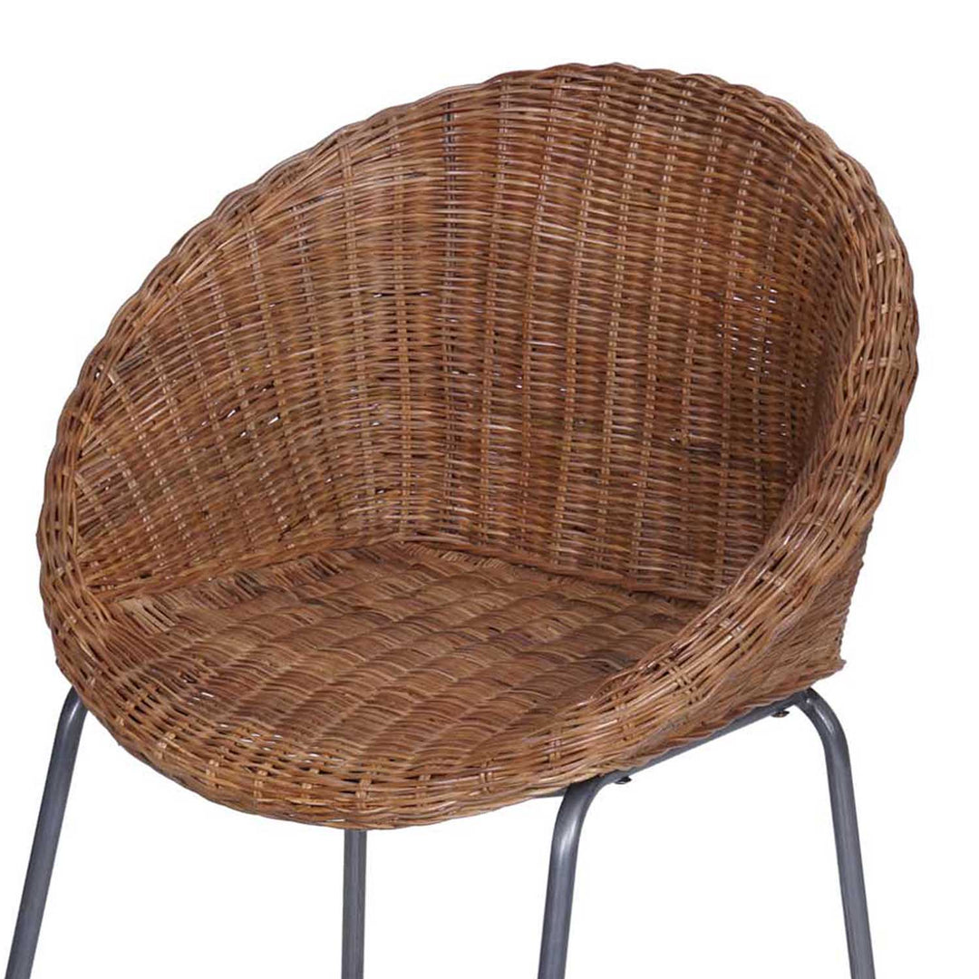 Runder Rattan Sessel Cintra Braun