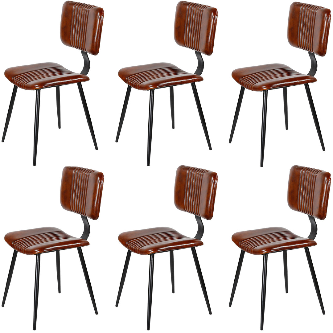 Chaises de salle à manger en cuir marron