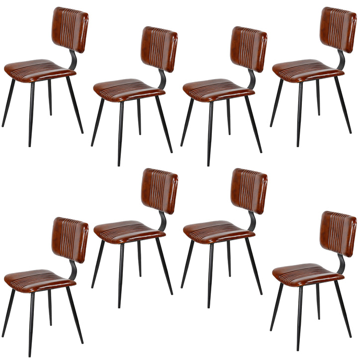 Chaises de salle à manger en cuir marron