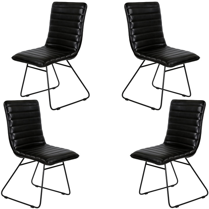 Chaise de salle à manger en cuir noir