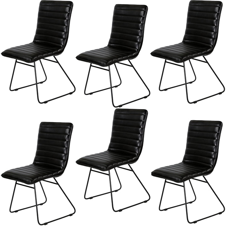 Chaise de salle à manger en cuir noir