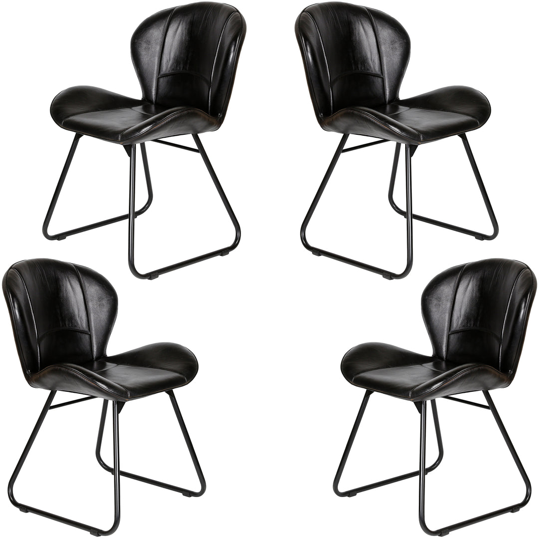 Chaise en cuir noir