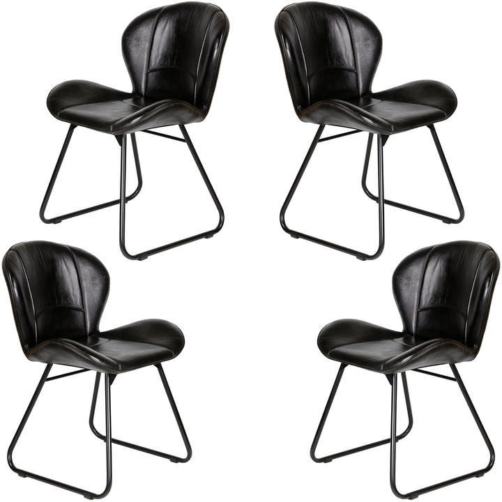 Chaise en cuir noir