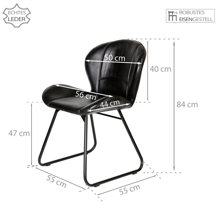 Chaise en cuir noir