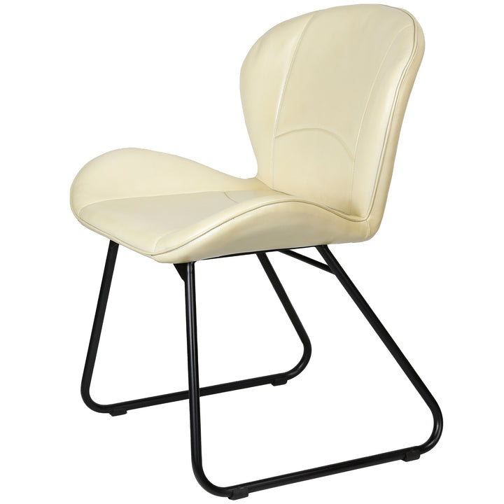 Chaise en cuir beige